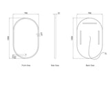 NOOSA LED Oval Metal Frame Mirror 1200x750mm Brushed Gold