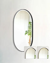 NOOSA LED Oval Metal Frame Mirror 1200x750mm Matte Black