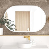 NOOSA LED Oval Metal Frame Mirror 1200x750mm Matte White