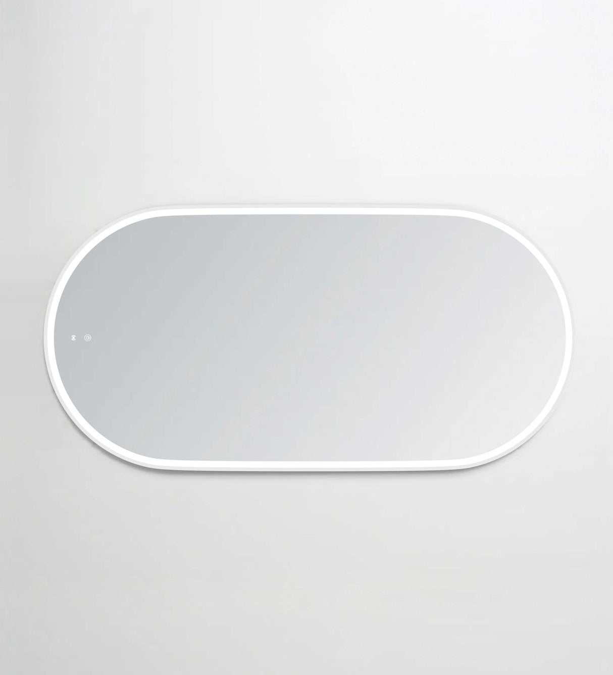 NOOSA LED Oval Metal Frame Mirror 1500x750mm Matte White