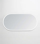 NOOSA LED Oval Metal Frame Mirror 1500x750mm Matte White