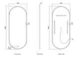 NOOSA LED Oval Metal Frame Mirror 1800x750mm 