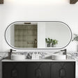NOOSA LED Oval Metal Frame Mirror 1800x750mm Matte Black