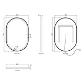NOOSA LED Oval Metal Frame Mirror 900x600mm 