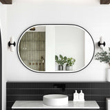 NOOSA LED Oval Metal Frame Mirror 900x600mm Matte Black