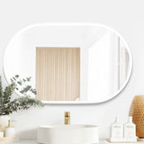 NOOSA LED Oval Metal Frame Mirror 900x600mm Matte White