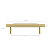 NORD - Brushed Brass Handle (Premium Solid Brass Construction) (All Sizes)