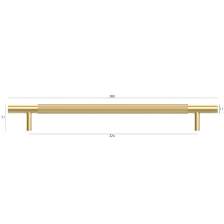 NORD - Brushed Brass Handle (Premium Solid Brass Construction) (All Sizes)