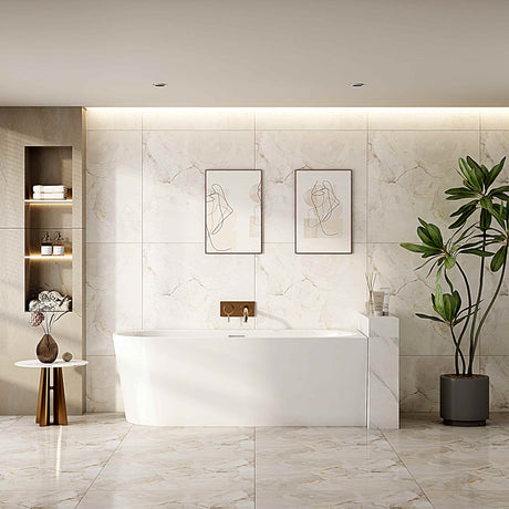NOVA Ultra-Thin Corner Bathtub (Gloss White) 1400/1500/1700mm