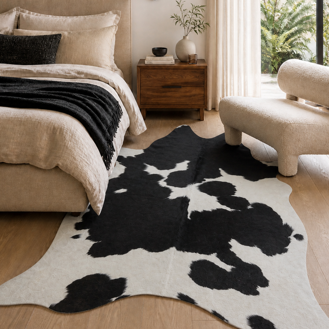 Natural Cow Hide Black White