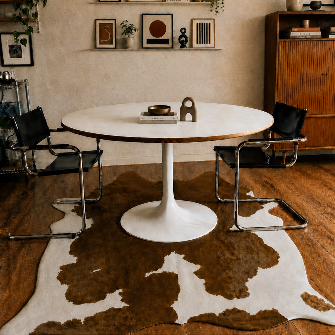 Natural Cow Hide Brown White