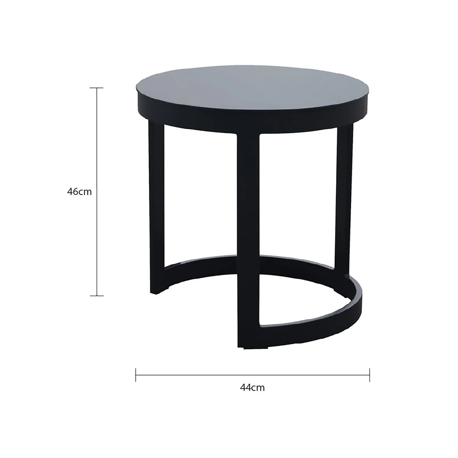 Neverland Outdoor Aluminium Round Side Table 44 cm in Charcoal/White