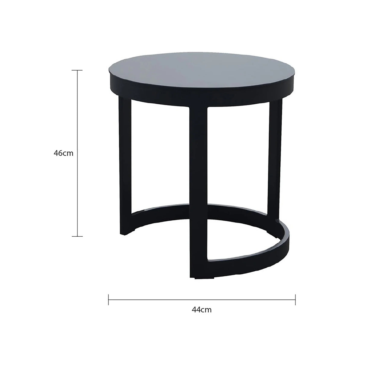 Neverland Outdoor Aluminium Round Side Table 44 cm in Charcoal/White