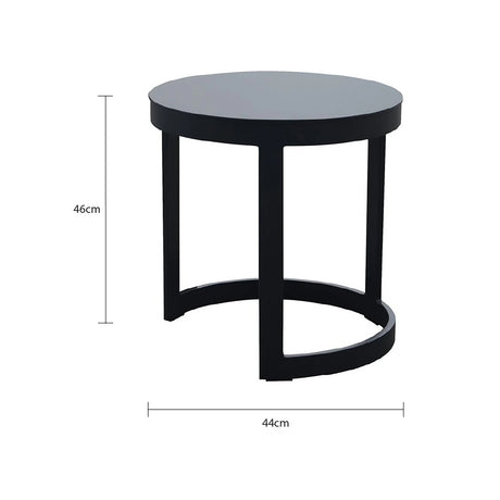 Neverland Outdoor Aluminium Round Side Table 44 cm in Charcoal/White