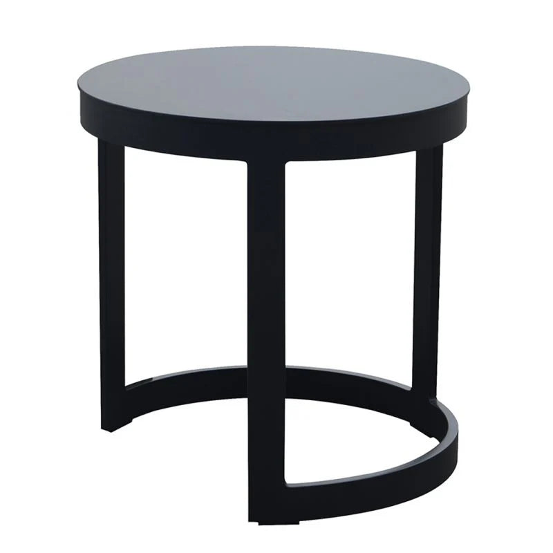 Neverland Outdoor Aluminium Round Side Table 52 cm in Charcoal/White