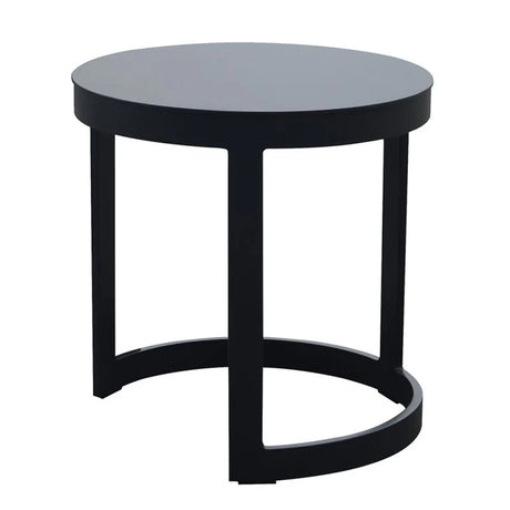 Neverland Outdoor Aluminium Round Side Table 52 cm in Charcoal/White
