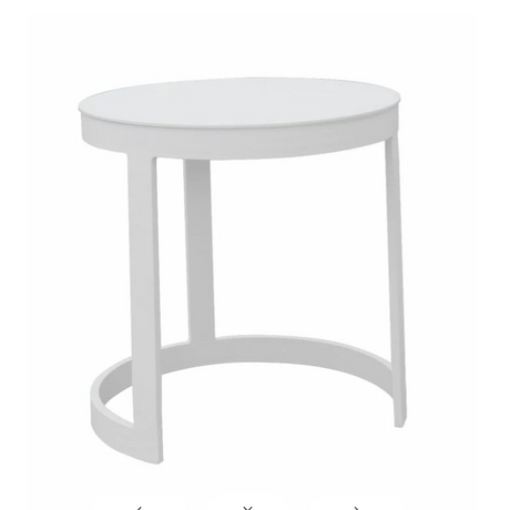 Neverland Outdoor Aluminium Round Side Table 52 cm in Charcoal/White