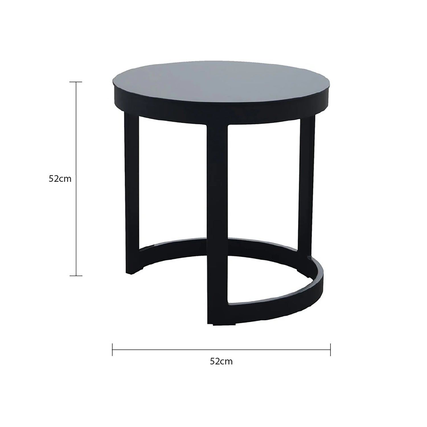 Neverland Outdoor Aluminium Round Side Table 52 cm in Charcoal/White
