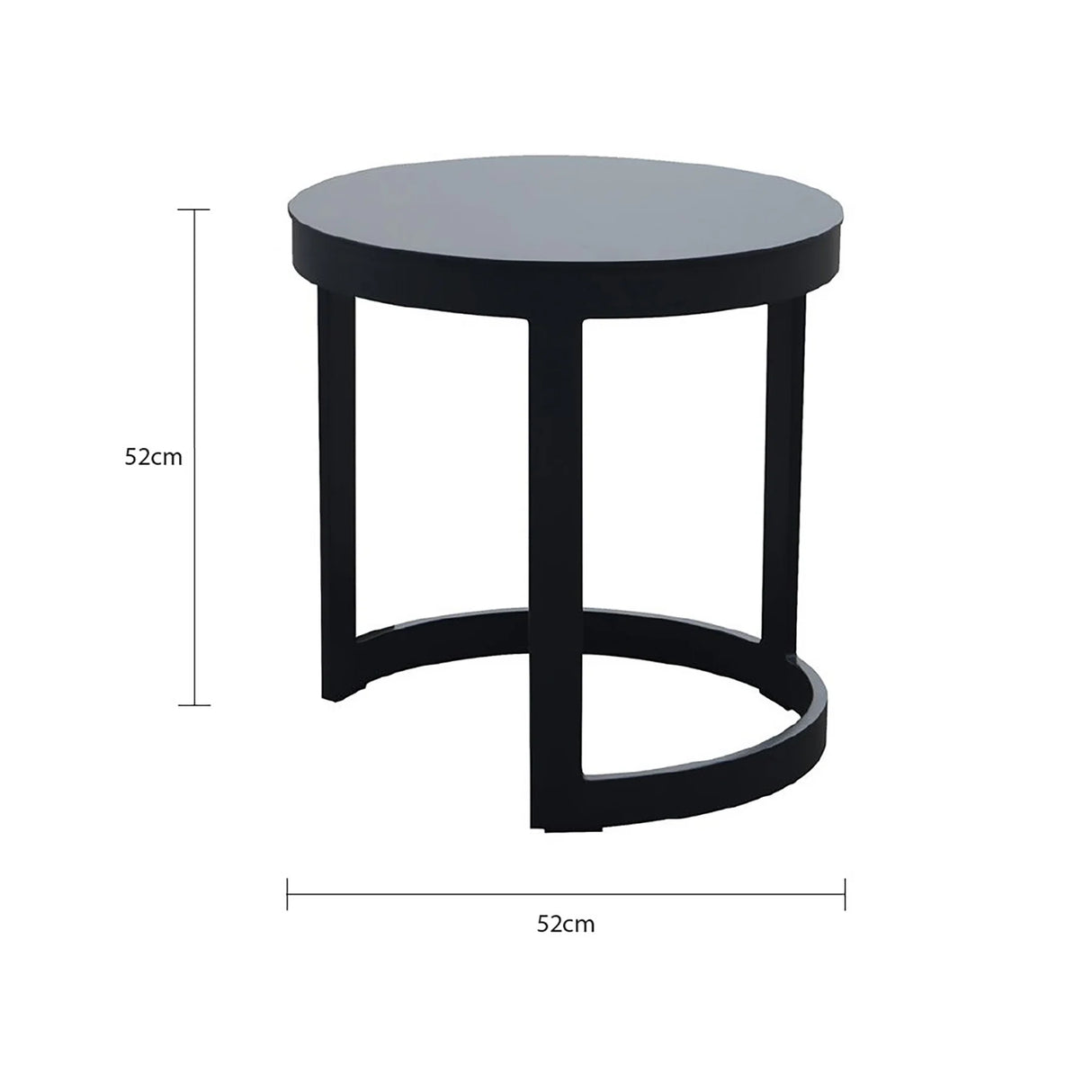 Neverland Outdoor Aluminium Round Side Table 52 cm in Charcoal/White