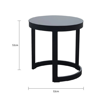 Neverland Outdoor Aluminium Round Side Table 52 cm in Charcoal/White