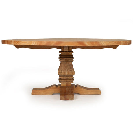 Newland Round Solid Mindi Wood Pedestal Table - 1.8m