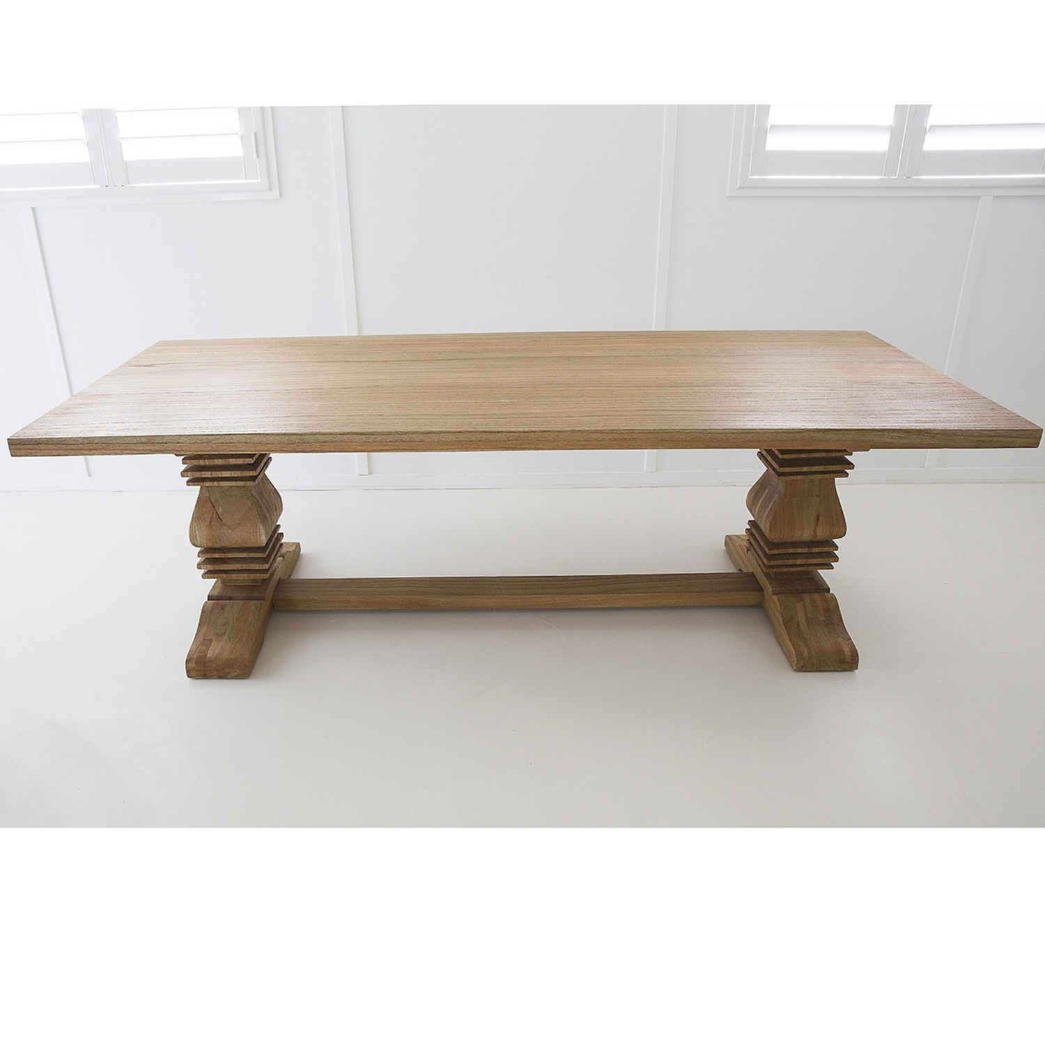 Newland Solid Wood Pedestal Table - 3.0m