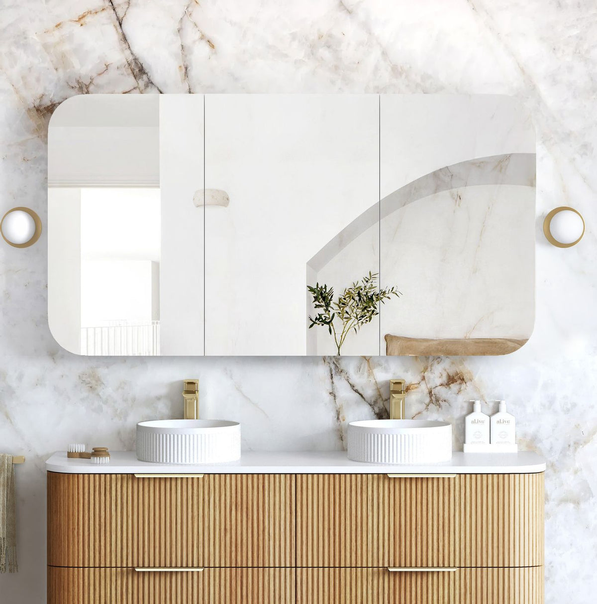 Newport Shaving Cabinet-Woodland Oak-Soft Square 900-1200-1500-1800
