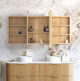 Newport Shaving Cabinet-Woodland Oak-Soft Square 900-1200-1500-1800
