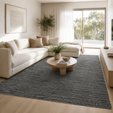 Nordic Black White Reversible Wool Rug