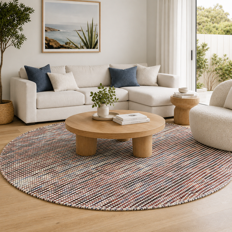 Nordic Multi Reversible Wool Round Rug