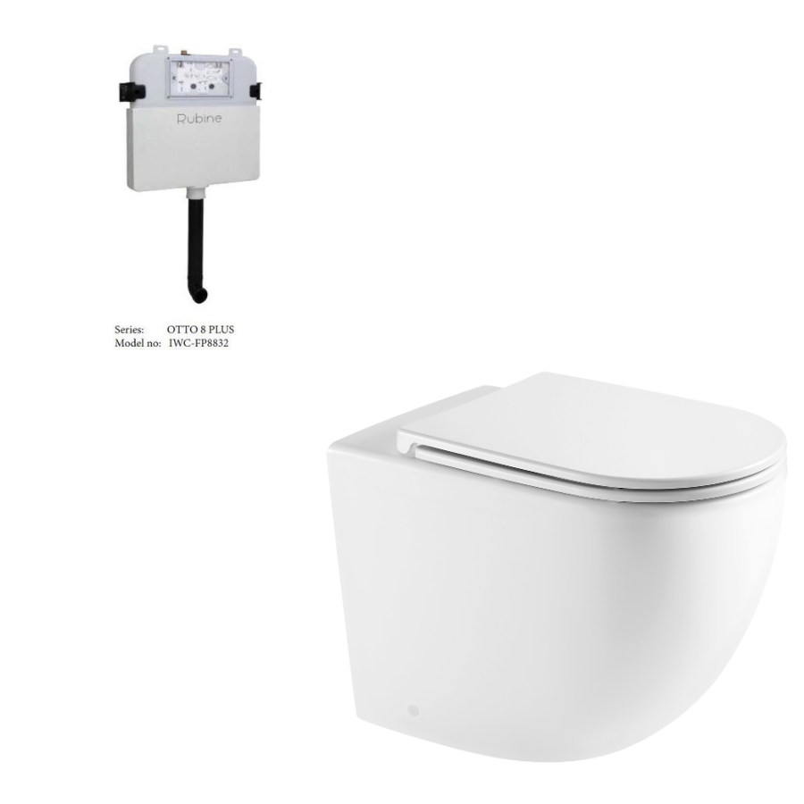 Norton99 Wall Faced Floor Toilet Pan (Gloss White)