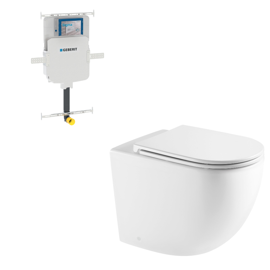 Norton99 Wall Faced Floor Toilet Pan (Gloss White)
