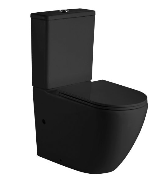 Norton Rimless Back To Wall Toilet Suite (Matte Black)