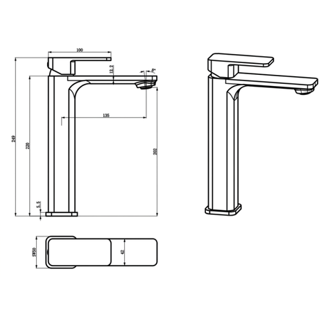 Nova II Highrise Basin Mixer Lead Free