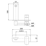 Nova Wall Basin Mixer Lead Free Drawing