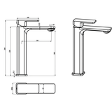 Nova Wall Basin Mixer Lead Free Drawing