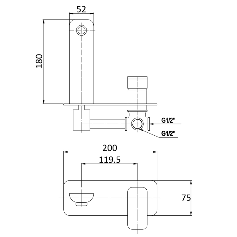 Nova Wall Basin Mixer Lead Free