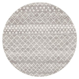 Oasis Selma White Grey Tribal Round Rug