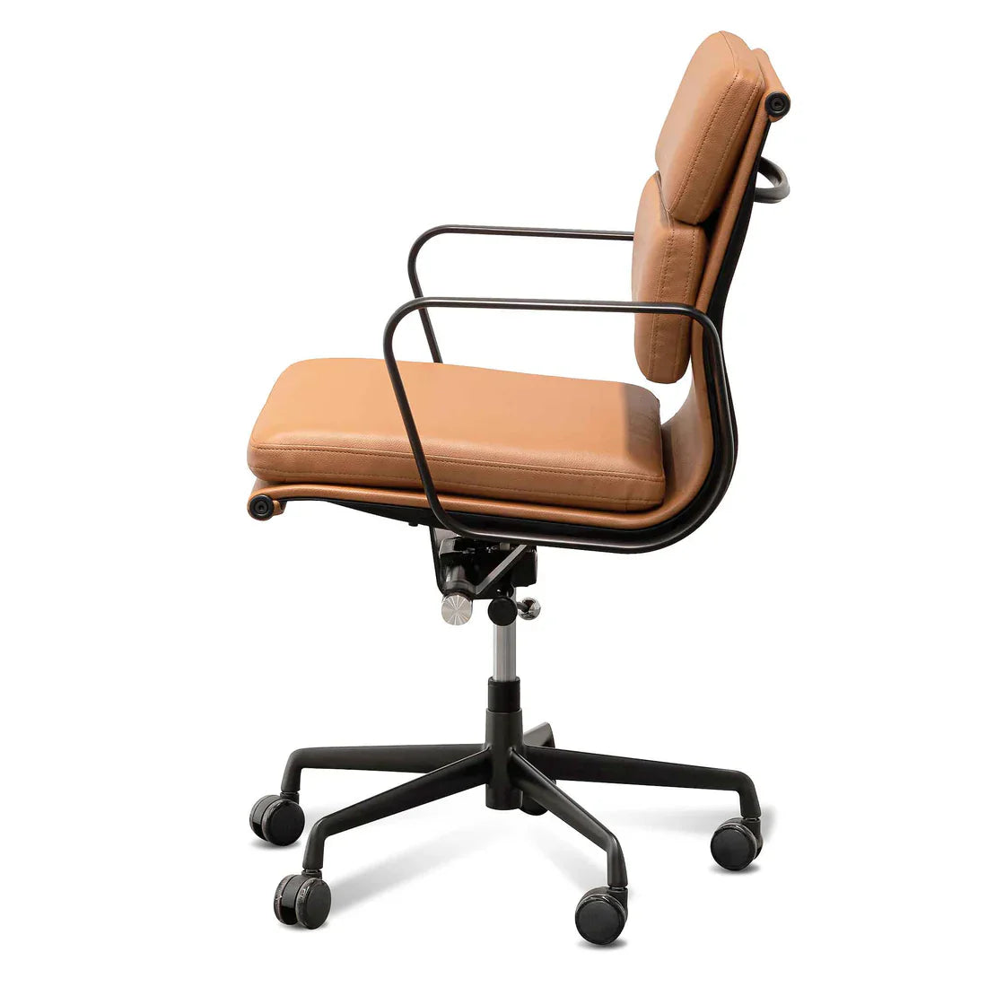 Calibre COC6404-YS Low Back Office Chair - Saddle Tan in Black Frame
