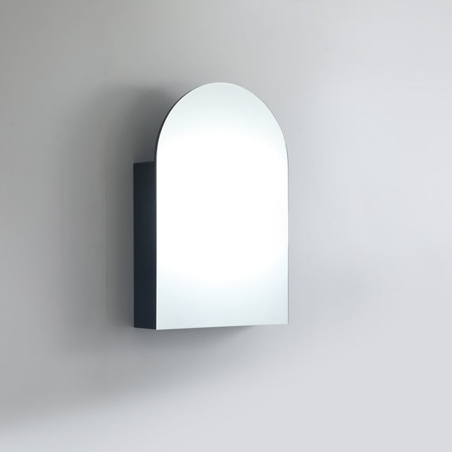 OLIVIA Shaving Cabinet Arch Mirror Matte Black (600mm)