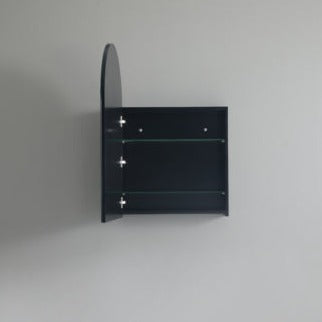 OLIVIA Shaving Cabinet Arch Mirror Matte Black (600mm)