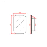 OLIVIA Shaving Cabinet Matte White (600mm)-drawing