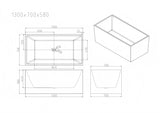 ORTA Multi-Fit Freestanding Bathtub with Overflow/Non-Overflow (Gloss White) 1300/1400/1500/1700mm