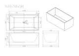 ORTA Multi-Fit Freestanding Bathtub with Overflow/Non-Overflow (Gloss White) 1300/1400/1500/1700mm