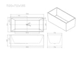 ORTA Multi-Fit Freestanding Bathtub with Overflow/Non-Overflow (Gloss White) 1300/1400/1500/1700mm