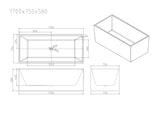 ORTA Multi-Fit Freestanding Bathtub with Overflow/Non-Overflow (Gloss White) 1300/1400/1500/1700mm