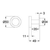 OTUS Slimline Robe Hook 