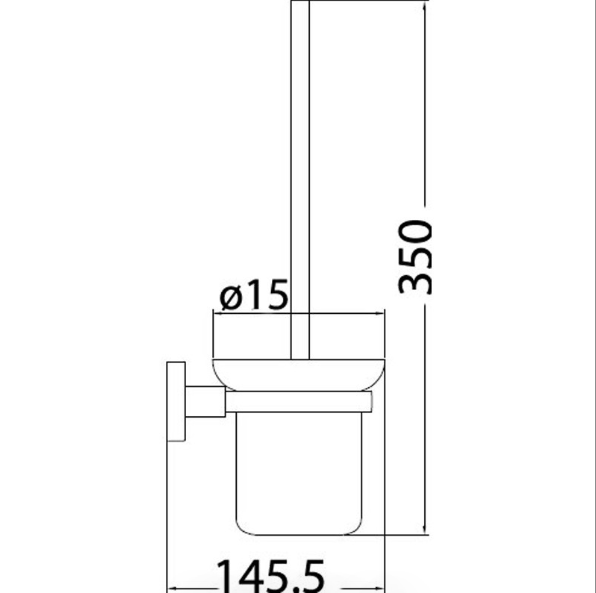 Otus Round Toilet Brush - Technical Drawing