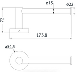 Otus L-Shaped Toilet Roll Holder - Technical Drawing