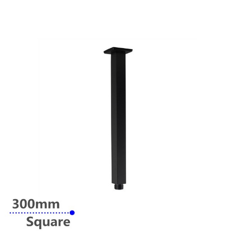 Blaze Square Ceiling Shower Arm 300mm - Black